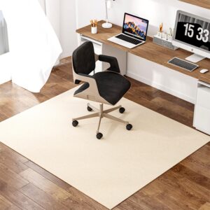 EXZFW Bürostuhlmatte für Hardboden, Kratzfest und Anti-Slip, ideal für Büros und zu Hause, Beige-Weiß, 150x180cm