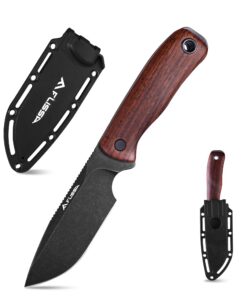 FLISSA Outdoor Messer - Premium Survival Messer für Männer mit feststehender Klinge und Ebenholzgriff