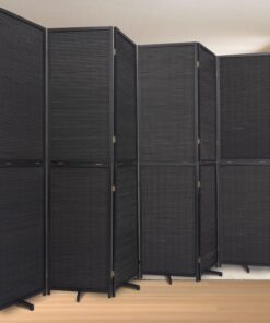 HOMSCREENER tragbare Raumtrennwände, zusammenklappbar, 183 cm breiter Bambus, 2-in-1-Multifunktion, perfekt für Zuhause