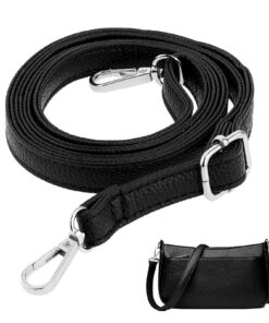 SOGHO Schulterriemen Für Taschen schwarz Leder - Tragegurt Tasche Für Brieftaschen Umhängetaschen - Taschenriemen - Lede