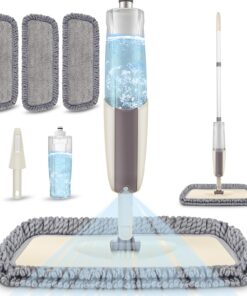 MEXERRIS Spray Mop Sprühwischer Bodenwischer mit 360 Grad Rotierender Wischmopp für Alle Böden und 410 ml nachfüllbarer