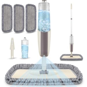 MEXERRIS Spray Mop Sprühwischer Bodenwischer mit 360 Grad Rotierender Wischmopp für Alle Böden und 410 ml nachfüllbarer