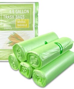 Diompirux Kompostierbare Biomüllbeutel 100 Stück x 20 Liter, für Küche und Restmüll, besonders reißfest und wasserdicht,