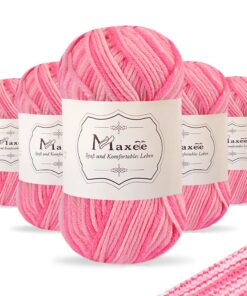 Maxee Handstrickgarn - Weicher Acrylgarn zum Stricken & Häkeln 5x50 g Bunt Farbverlauf Global Recycled Standard