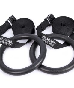 Power Guidance Holz Gymnastikringe mit verstellbaren Straps für Heimtraining & Konditionsaufbau, Indoor Fitness & Klimmz