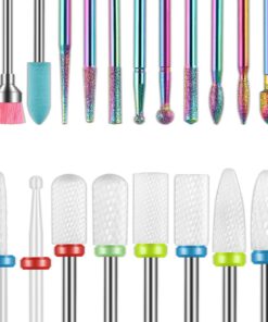 19pcs Nagelfräser Bit, Ceramic Carbide Cuticle Fräser Bit für Gelnägel und Acrylic Nagelbit, Acrylic Nail Drill Bit, Car