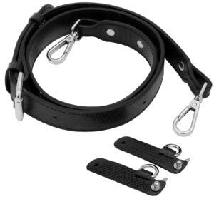 Neylissia Schultergurt für Longchamp Tasche Damen Schwarz L | Längenverstellbar | Kein Loicher | Leder Ersatz-Kit | Qual
