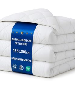 Amazinggirl Ganzjahresbettdecke 135x200 Weiche atmungsaktive Steppbettdecke für Allergiker Oeko-Tex Zertifiziert