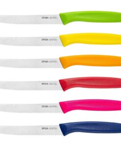 Hochwertige bunte Frühstücksmesser 6 Stück für Tafel Nutzung | Spülmaschinenfest bunte Frühstücksmesser 6 Stück mit Ros