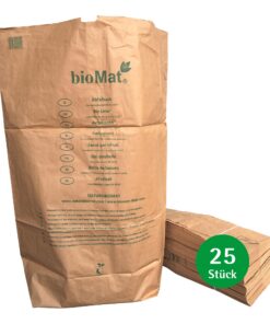 Kompostierbare Papiersäcke bioMat 240l für Biotonne | Reißfest und Nassfeste Kompostierbare Papiersäcke bioMat 240l | K