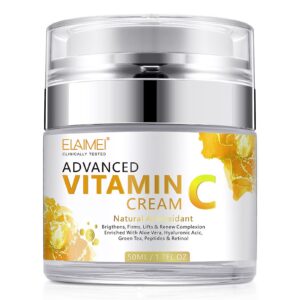 Vitamin C Gesichtscreme mit Hyaluronsäure - Starkes Hautkollagen, Moisturizing und Firming für Frauen und Männer - Anti-