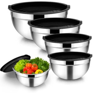 Homikit 5 Stück Salatschüssel Set mit Deckel für Küche