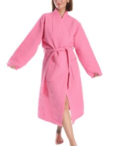 Bademantel 100% Baumwolle Waffelstoff für Damen und Herren - Weich, Saugfähig und Leicht - Spa Bademantel