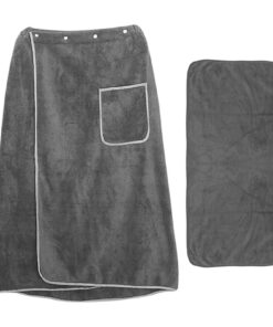 Saunakilt Saunatuch 135x75cm 400gsm Herren Damen Verstellbar Sauna mit Gummiband Tasche Fusselfrei