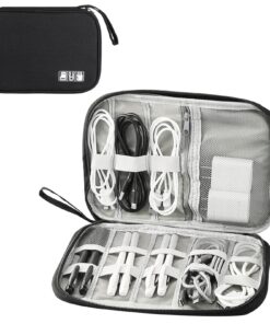 Schwarzer Kabeltasche für Reise mit Elektronikorganizer | tragbare elektronische Tasche organizer zur aufbewahrung von