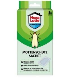 Nexa Lotte Motten-Schutz Sachets, 8 Stück - langanhaltender Schutz, einfache Anwendung, blumiger Duft