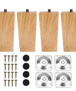 INMOZATA Möbelfüße Holz 4 Stück Schönheitsvorguss für Einrichtung | INMOZATA Möbelfüße Holz 4 Stück 10cm Stabilität und