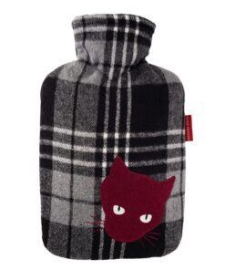 Hugo Frosch Warmflasche Klassik 1,8l - für Katzen - zur Nachtzeit - Made in Germany - weicher Flanellbezug - auslaufsafe
