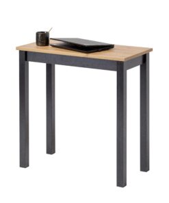 Hagge Home Skandinischer Holztisch für Büro und Esszimmer - moderner Design-Braun-und-Schwarz-Ton, 75x38 cm - Büro- und