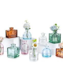 Glasseam Mini Vasen Klein: 10 Stück Bunte Glasvasen für Hochzeit Party Tischdeko