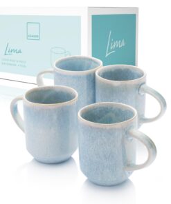 Sänger | Kaffeetassen Set Lima 4 tlg, Spülmaschinenfest, Handmade Blau Türkis | PREMIUM COLLECTION