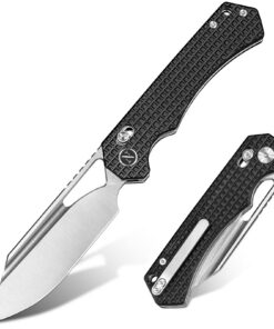 NedFoss COUGAR Klappmesser - Outdoor Messer mit Crossbar-Lock für Outdoor-Enthusiasten - Survival Messer 8.7cm 14C28N St