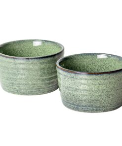 UNICASA Reaktionsglasiertes Grünes Soufflé Förmchen 2er Set Backofenfest -240ml
