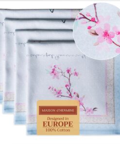 Maison d'Hermine Stoffservietten – dekorativ, waschbar, Tischservietten für Küche und Restaurant (4er-Set) Blossoms In S