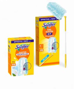Swiffer® Staubmagnet XXL Teleskopgriff + 1 Handgriff + 11 Tücher (XL) für Haushalte mit großen Flächen im.techiger Gebra