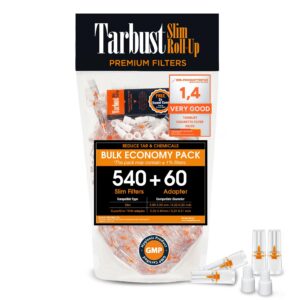 Tarbust Slim 540+60 Zigarettenfilter Aufsatz - Anti Teer Filter, Plastik Zigarettenfilter 5.25 mm - 6 mm, Idealer Anti T