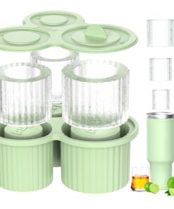 Stanley Cup Silikon Eiswürfelschale Grün für 20-40 oz Becher, perfekt für Getränke, Saft, Kaffee, Wasser, Whiskey und Co