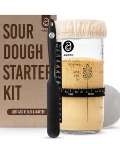 Sauerteig-Starter-Set für Anfänger – 710 ml Gärglas mit Thermometer & atmungsaktiven Deckeln