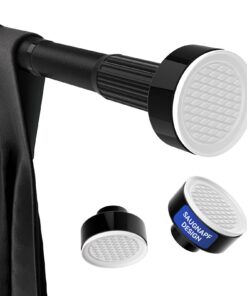 Vorhangstange Klemmstange ohne Bohren — Teleskop 300–390 cm, Ø 32 mm, Schwarz