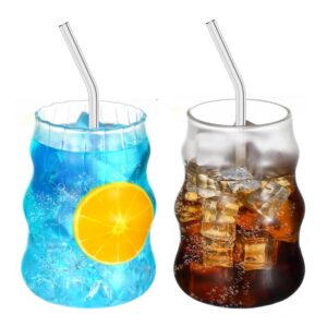 MVIWEO Hochwertiger Borosilikat-Strohhalm-Kaffeebecher 18oz Vertikaler Tassenbecher