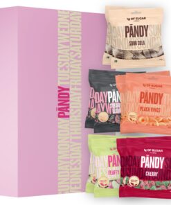 PÄNDY 10 Mix Zuckerfreie Süßigkeiten für Diätierende mit Low-Carb-Gummi-Sorten in großer Packungsgröße