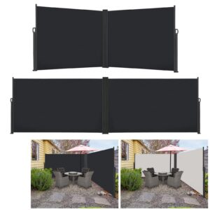 HENGMEI Doppelseitenmarkise Sonnenschutz für Balkon Terrasse Garten Aussen Anthrazit 180x600cm
