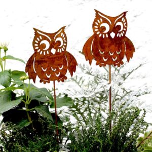 Roststecker Herbstdeko Gartenfigur (Eule NEO) Herbst Dekoracje Metall Rostfigur