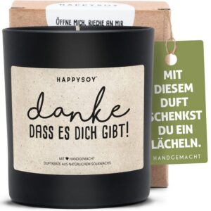 Danke Duftkerze im Glas - Dankeschön Geschenk - handgemacht und nachhaltig - Sojawachs