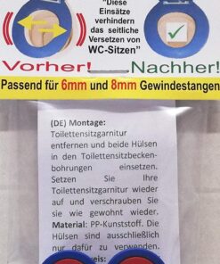 Rela WC-Sitz Stop Einsätze für WC-Sitze gegen Verschieben (6 mm + 8 mm) +Comfortable Sitzen für Alle Altersgruppen +Idea