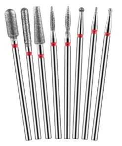 Nagelfräser Aufsätze Bits - Diameter 3/32 Zoll für Gelnägel und Nagelfräser | Diamantfräserbits | 8 Stück Nagel Reiniger