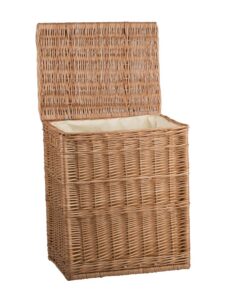 e-wicker24 Weidenkorb Wäschekorb Spielzeugkorb 52x40x60cm mit Stoffeinlage
