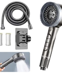 Duschkopf Wassersparender mit Filter und Antikalk-Funktion für.Sparduschkopf mit Stoppfunktion und 4 Strahlarten,Hochdru
