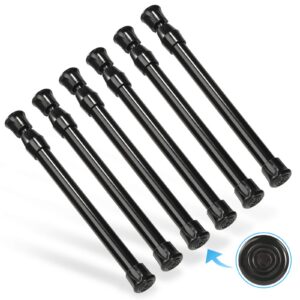 Goowin 18-27cm verstellbare Teleskopstange, rostfreie Feder, für Schrank, Küche und Kleiderschrank (schwarz)