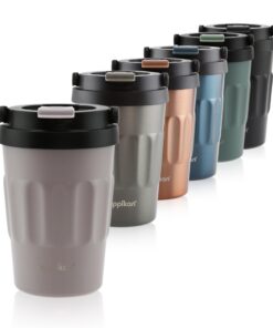EPPikan EppiCafé Edelstahl Thermobecher - auslaufsicher für Kaffee und Tee - ideal für Office und Outdoor - 400ml Matt T