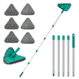 JEHONN Bodenwischer Wischmopp mit Langem Griff 200CM für Hausaufputsch und Raumreinigung (Grün) JEHONN Wand Mop 3-In-1