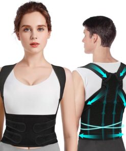 Rücken Geradehalter Haltungskorrektur Damen: Back Posture Corrector für Frauen - Verstellbar und Atmungsaktiv - Dunkel S