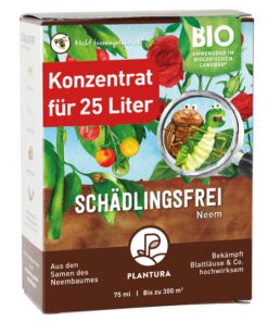 Plantura Bio-Schädlingsfrei Neem für effektive Schädlingsbekämpfung an Gemüse & Kräutern, 75 ml Konzentrat (300 m²) gege