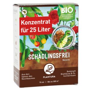 Plantura Bio-Schädlingsfrei Neem für effektive Schädlingsbekämpfung an Gemüse & Kräutern, 75 ml Konzentrat (300 m²) gege