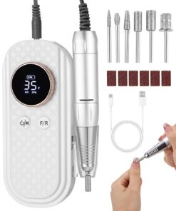 Elektrische Nagelfeile für Gelnägel mit 35000 U/min LCD-Anzeige Nagelfräser für Acrylnägel ohne Nagelhautakashien