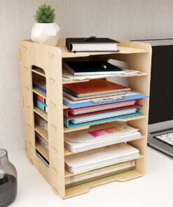 PUNCIA A4 Dokumentenablage 7 Fächer Holz Büro Schreibtisch Organizer